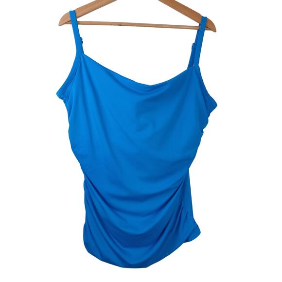 MIRACLESUIT SZ 22W Slimming Swimsuit Tankini Top Plus Size Aqua Style C80239W - Picture 2 of 5